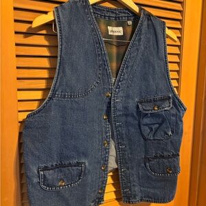 London Fog Blue Denim Vest 100% Cotton